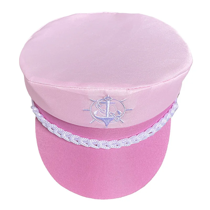 2 pcs Cosplay Sailor Hat Scarf Set Pink Sexy Captain's Hats Festival Cermony Party Stage Performance Costume Accessories
