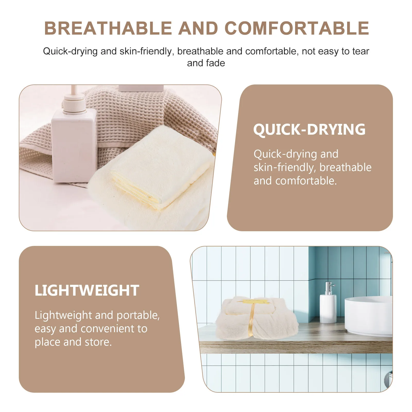 

1Set Supple Coral Fleece Towel Set Exquisite Workmanship Breathable Comfortable for Home Hotel Spa Massage