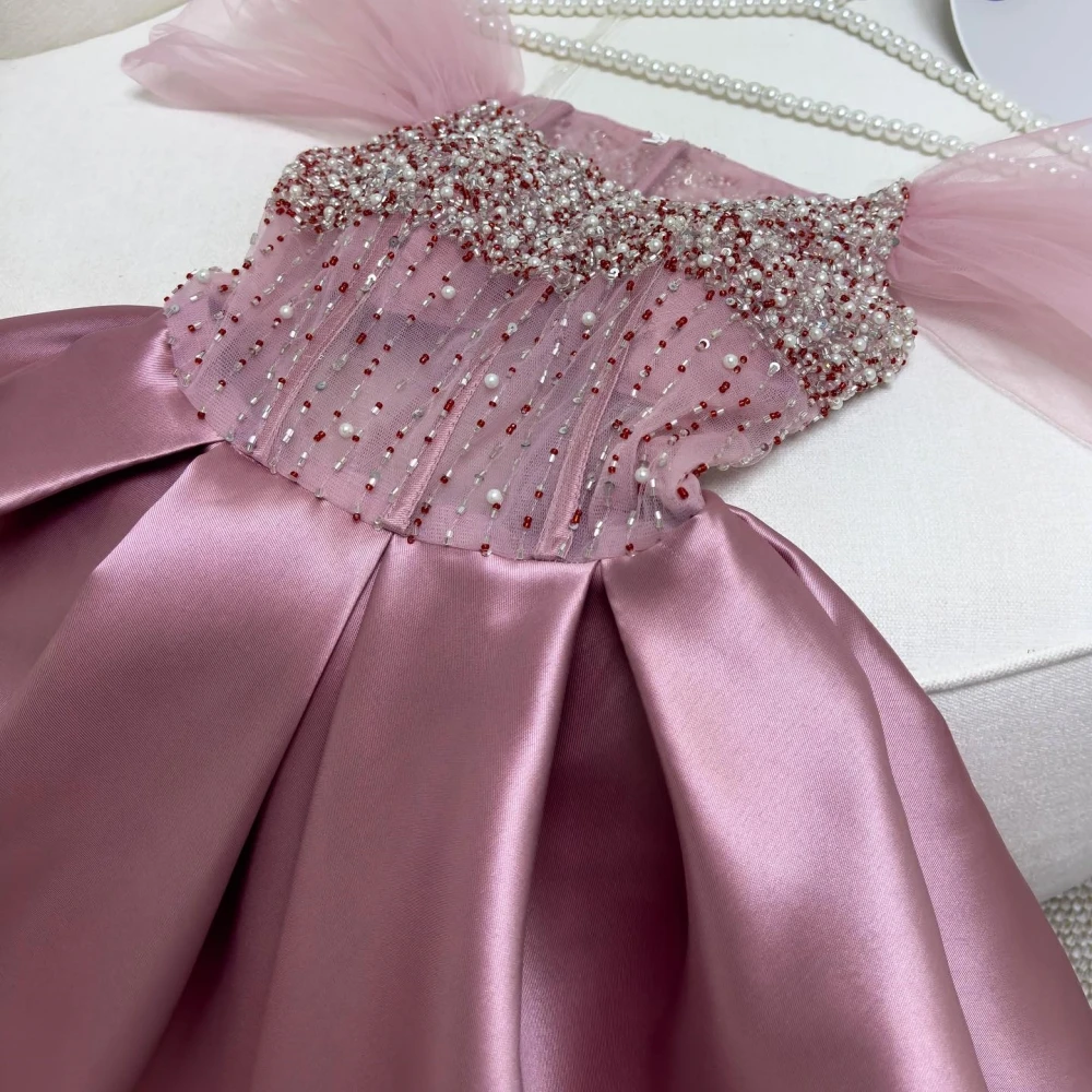 Fashion Off-the-shoulder Ball Gown es Beading Satin Formal Occasion Gownفساتين سهره نسائيه فخمة فساتين سهرةفستان سهرة