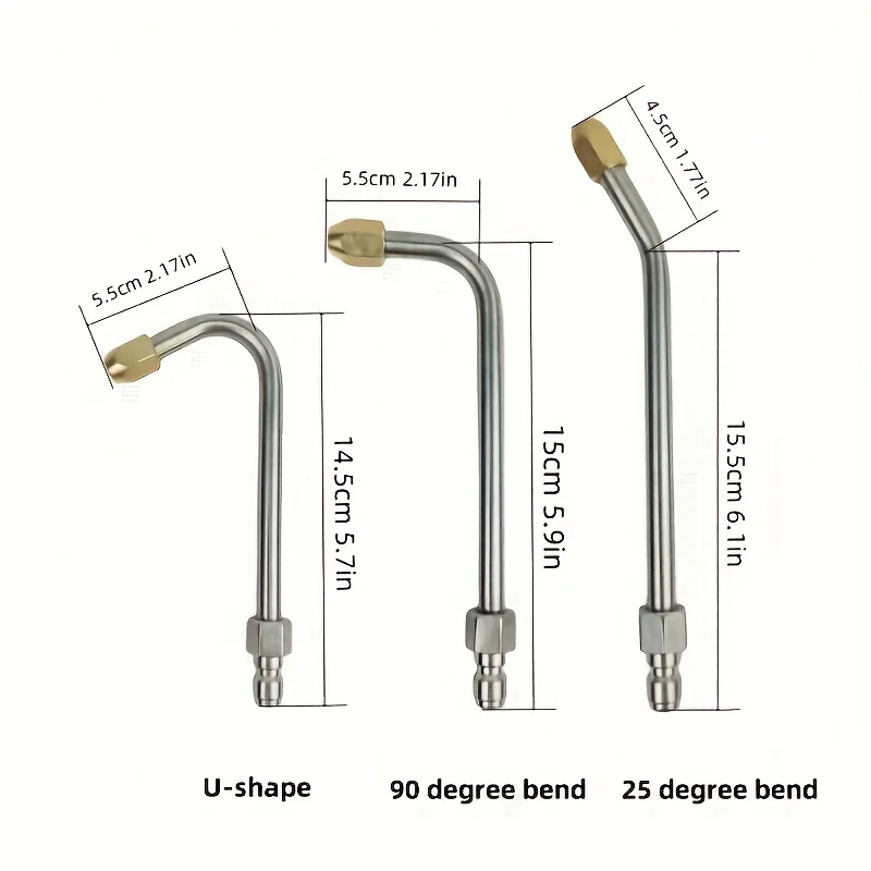 Baguette d'extension pour nettoyeur haute pression à connexion rapide 1/4" - Métal robuste 90 ° 25 °   Coude réglable pour laveuse électrique