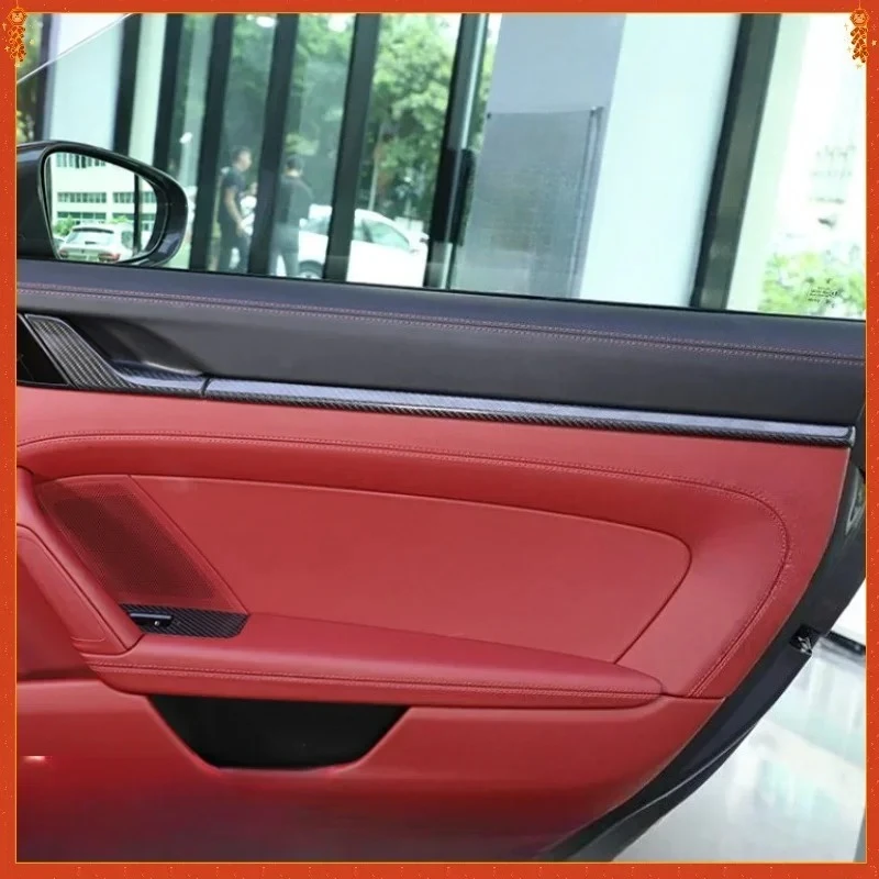 

For Porsche 911 Model Real Dry Carbon Fiber 19-2022 Interior Decoration Door Panel Trim Handle Sticker Modification Accessories