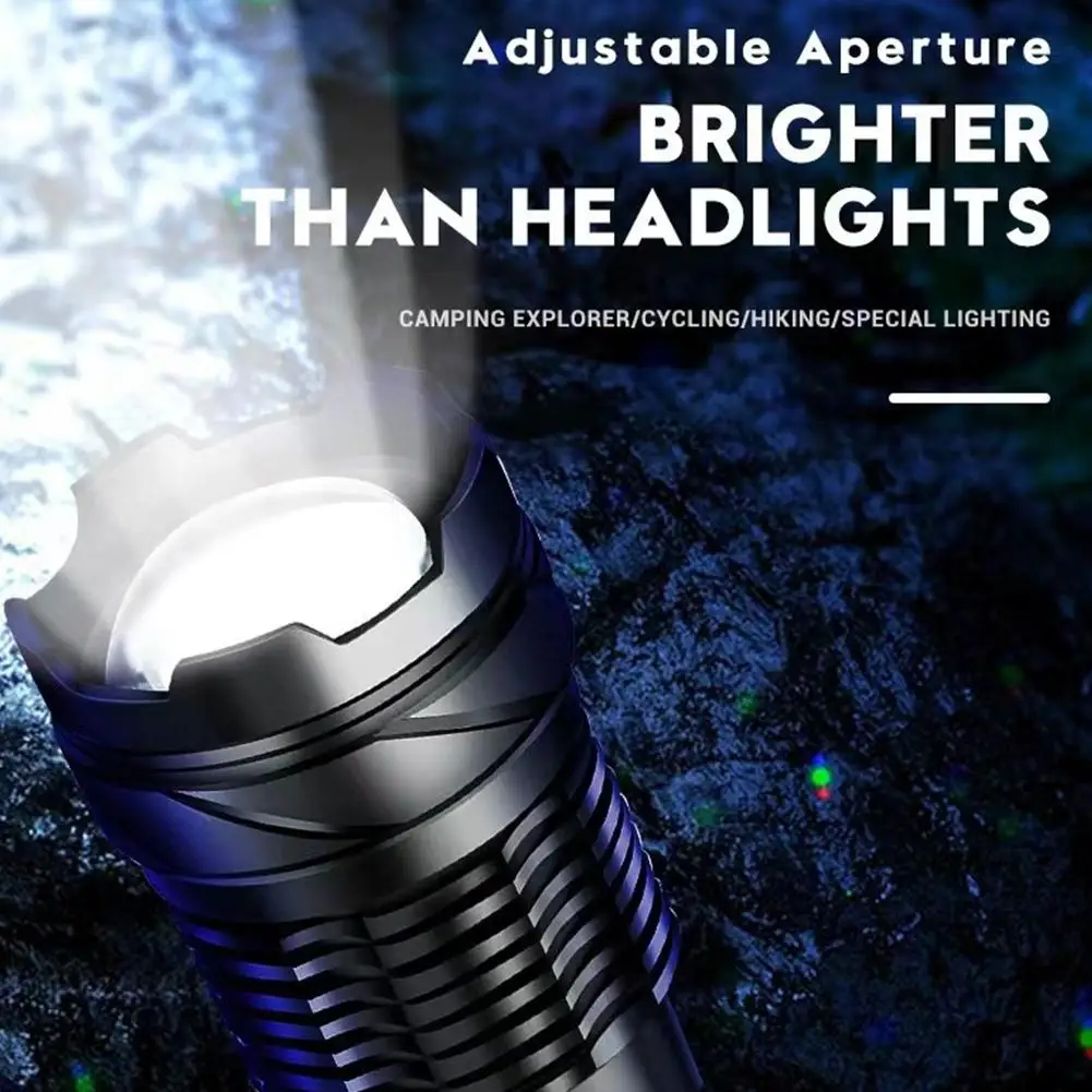 1000LM USB Rechargeable LED Flashlight Strong Light Tactical Torch For Camping Hiking Waterproof COB Warning Side Work Ligh X5C2
