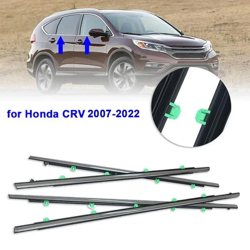 

Car Window Weatherstrip Silver Plated Side Door Glass Window Sealing Strip Weather Strip Moulding Trim For Honda CRV 2007-2022