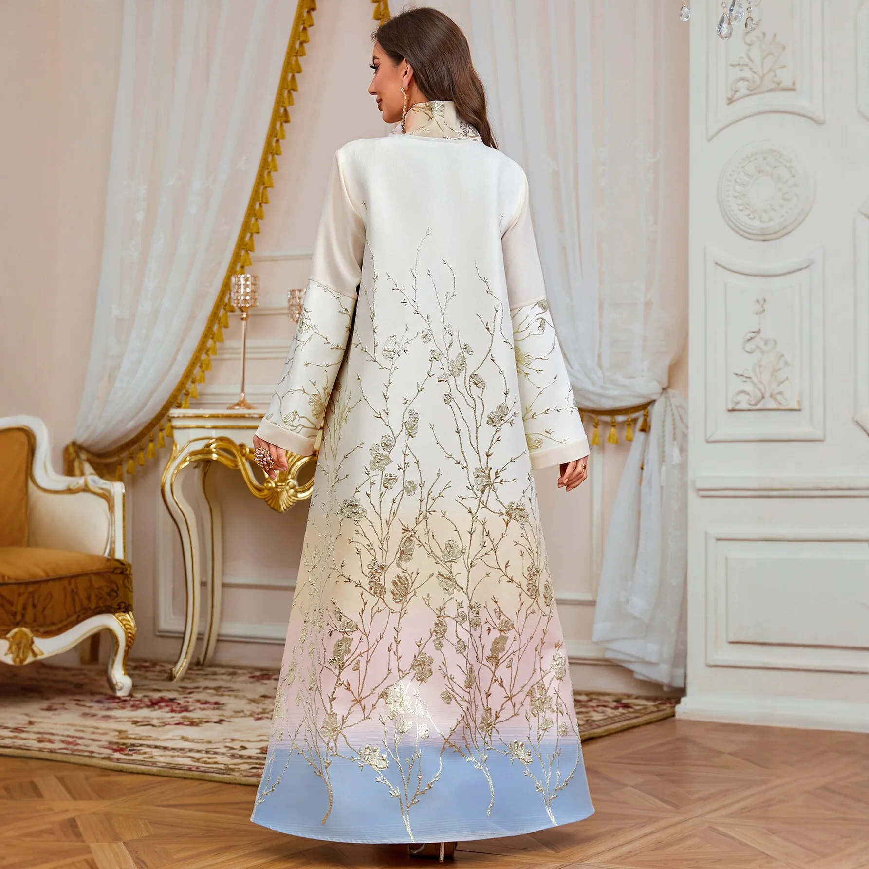 

Embroidery Jalabiya Women Muslim Party Dress Dubai Abaya Turkey Kaftan Ramadan Islam Clothing Femme Robe Kebaya Gown Djellaba