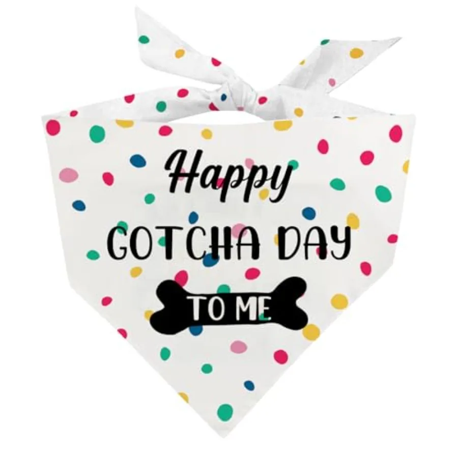 Gotcha Day Dog Banda Happy Gotcha Day to Me Dog Bandas لـ Adoption وشاح للحيوانات الأليفة صور الدعامة للكلاب هدايا عيد الميلاد لـ Adoption