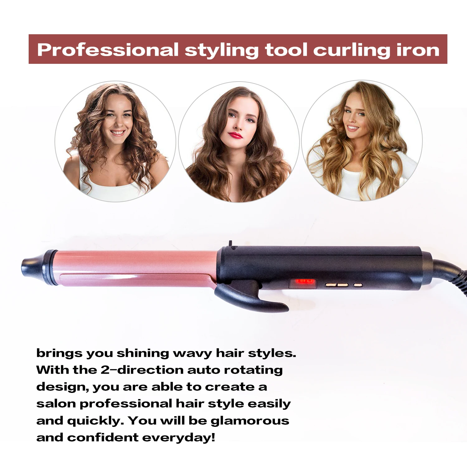 professional 1 inch curling iron Hair waver Pear Flower Cone Ceramic curling wand roller beauty Salon Hair Curlers