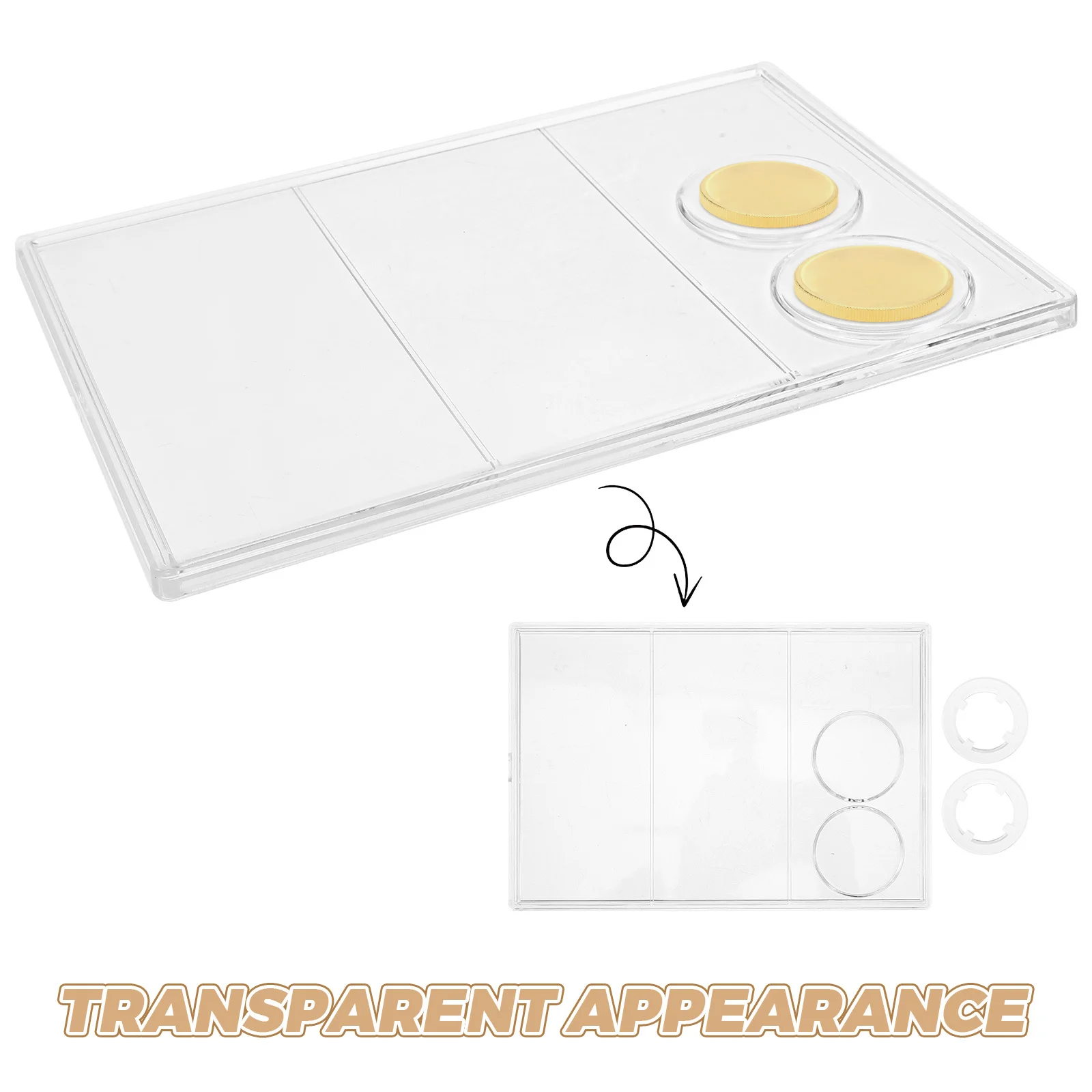 1Set Coin Display Box Commemorative Coin Banknote Holder Transparent Organizer Collection Storage Case Money Box for Kids