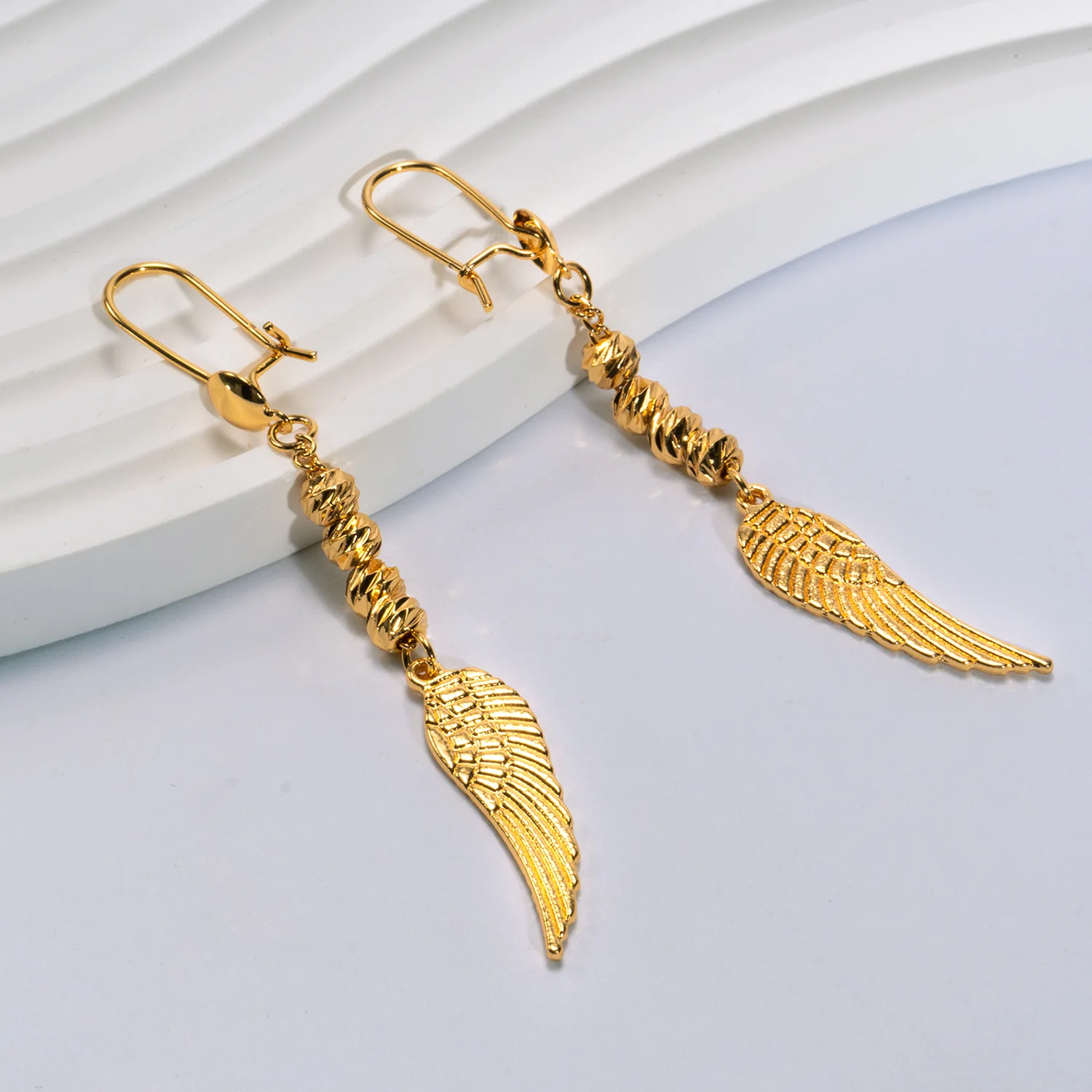 9999 gold angel wings earrings - high-end style fringed earrings that don't fade easily