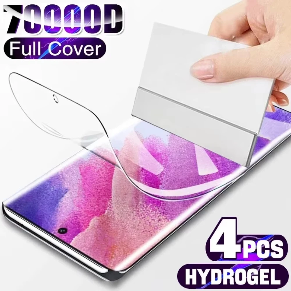 4Pcs Hydrogel Film Full Cover For Samsung Galaxy S26 S25 S24 S23 S10 S20 S21 S22 S24 Ultra Plus FE A34 A54 Screen Protector Film