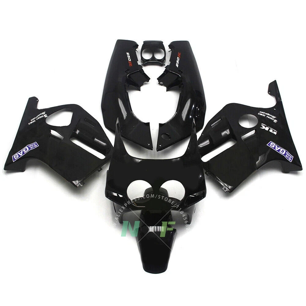 

CBR250R NC19 1988 1989 обтекатели стеклянного черного цвета для мотоцикла Honda CBR 250R 88 89, комплект обтекателей из АБС-пластика, комплект панелей, подходит для кузова