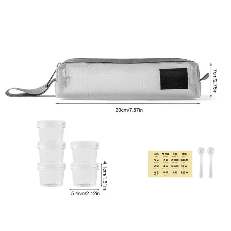 Travel Seasoning Container Travel Salt Jars Container Set Empty Seasoning Dispensers Portable Seasoning Shaker Can For