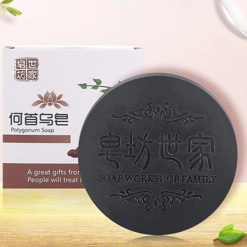 Polygonum Hair Darkening Shampoo Soap Repair Gray White Hair Color To Black Shampoo Soap Hair Nourishing Handmade Shampoo Soap