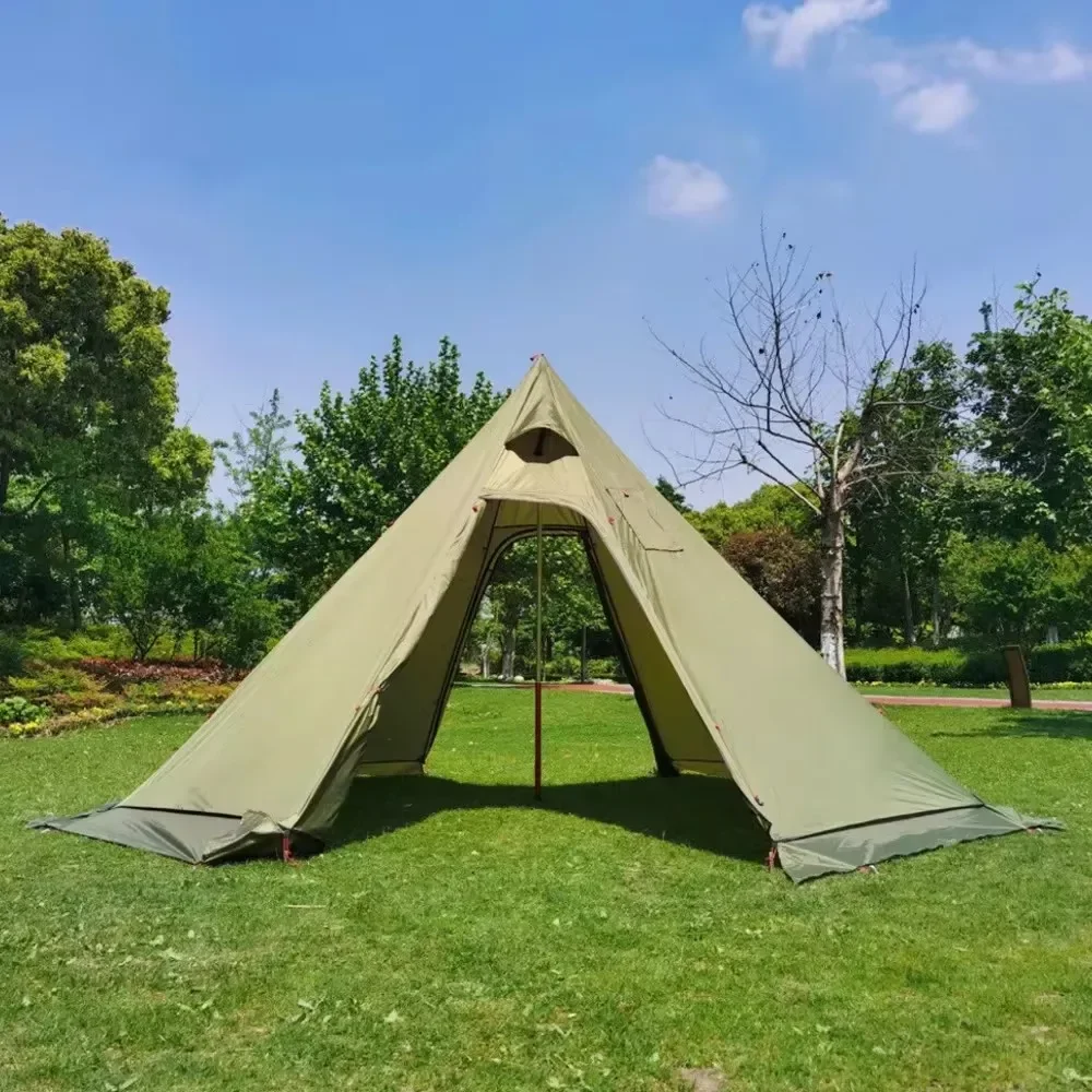 New Pyramid Tent With Snow Skirt Ultralight Outdoor Camping Teepee With A Chimney Hole For Cooking Travel Backpacking Tent