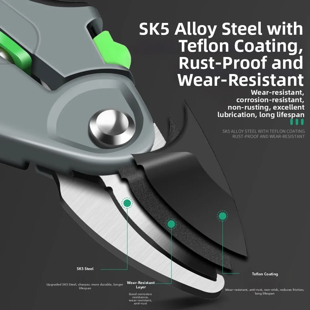 Garden Use Outdoor Pruning AS SHOWN Branch Shears Ergonomic Pruners Aluminum Structure Double Quenching Process