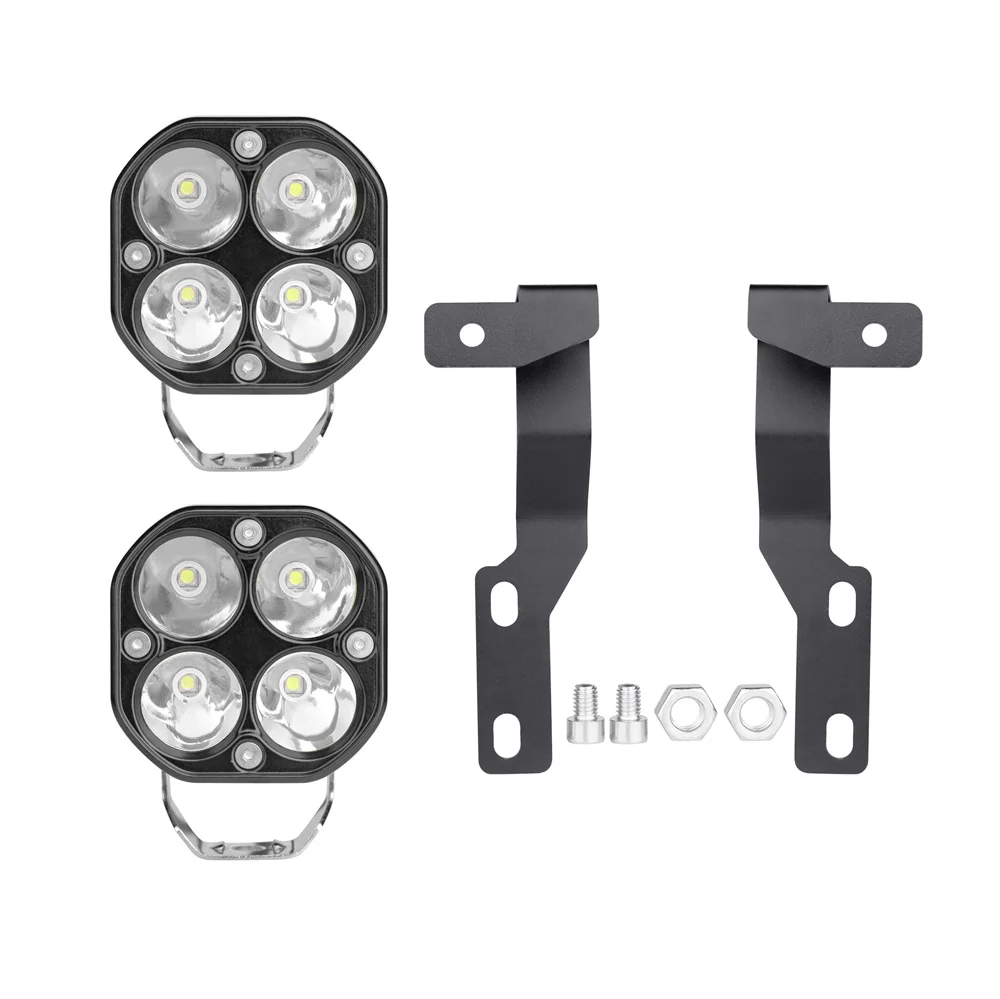 2PCS LED Work Light + Hood Mounting Work Light Bracket for Toyota Tacoma 2005-2015 Ditch Light Brackets Engine Hood