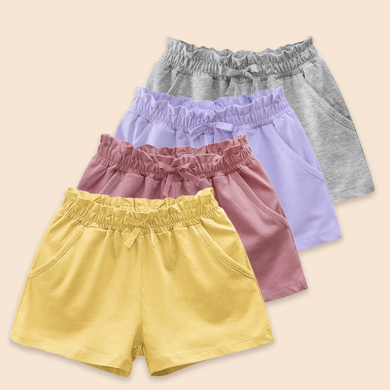 Summer 1-8T Baby Bloomers Candy Solid Color Elastic Girls Cotton Shorts Toddler Kids Baby Girl Shorts Child Girls Clothes Cheap