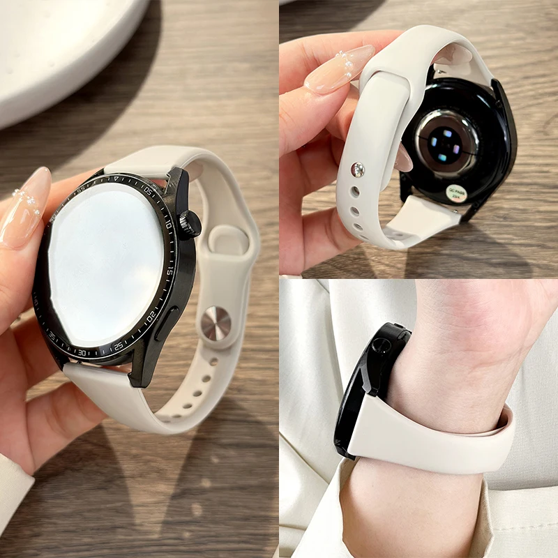 18/20/22mm Silicone Strap for Huawei Watch GT6/5 4/4Pro 3/3Pro 46mm Silicone Band for Samsung Galaxy Watch 7 6 5 4 6Classic 5Pro