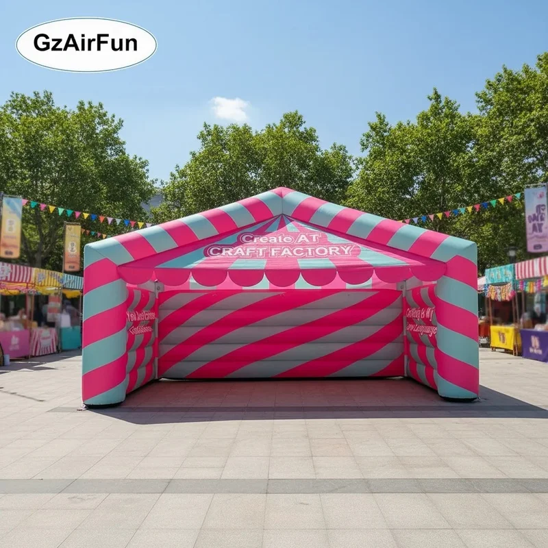 GZAIRFUN Custom Portable Candy Inflatable Stall Tent with Built-In Fan Easy Setup Customizable Size for Outdoor Advertising