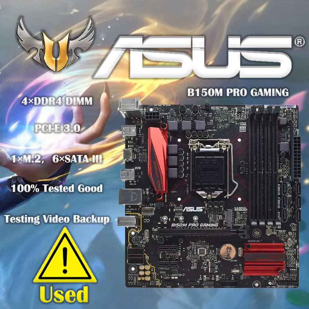 

ASUS B150M PRO GAMING LGA 1151 Intel B150 B150M материнская плата для настольного ПК DDR4 64 Гб M.2 HDMI PCI-E 3,0