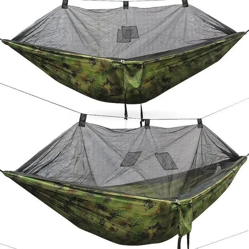 

Lightweight Nylon Durable Green High Tenacity Outdoor Camping Rain Fly Sleeping Hammock With Mosquito Net