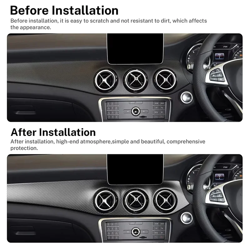 RHD السيارات مركز وحدة التحكم تكييف الهواء غطاء لوحة لمرسيدس بنز W176 CLA C117 GLA X156 2013-2019