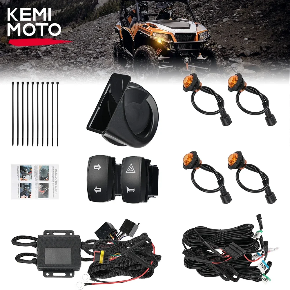 Kit de señal de giro Universal UTV ATV con interruptor basculante y bocina de 110dB Compatible con Polaris RZR PRO XP para Can-Am Maverick X3