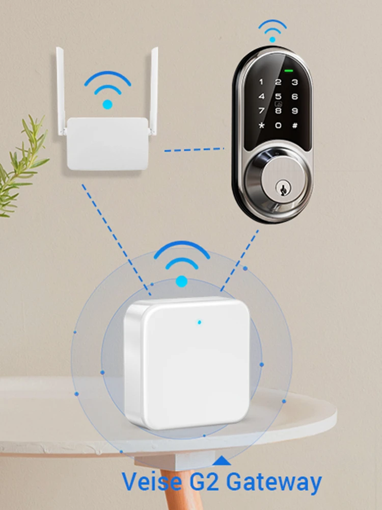 TTLOCK G2 WiFi Gateway Hub kompatibel mit TTLock Smart Türschloss APP Fernbedienung Entsperren Sprachsteuerung für Alexa Google Home