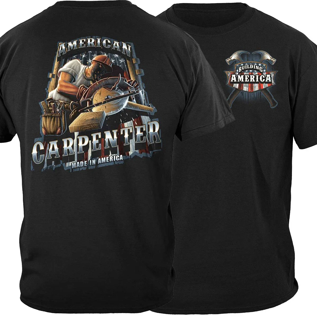 All Trades and Professions Proud American Carpenter Gift T Shirt New 100% Cotton Short Sleeve O-Neck T-shirt Casual Mens Top