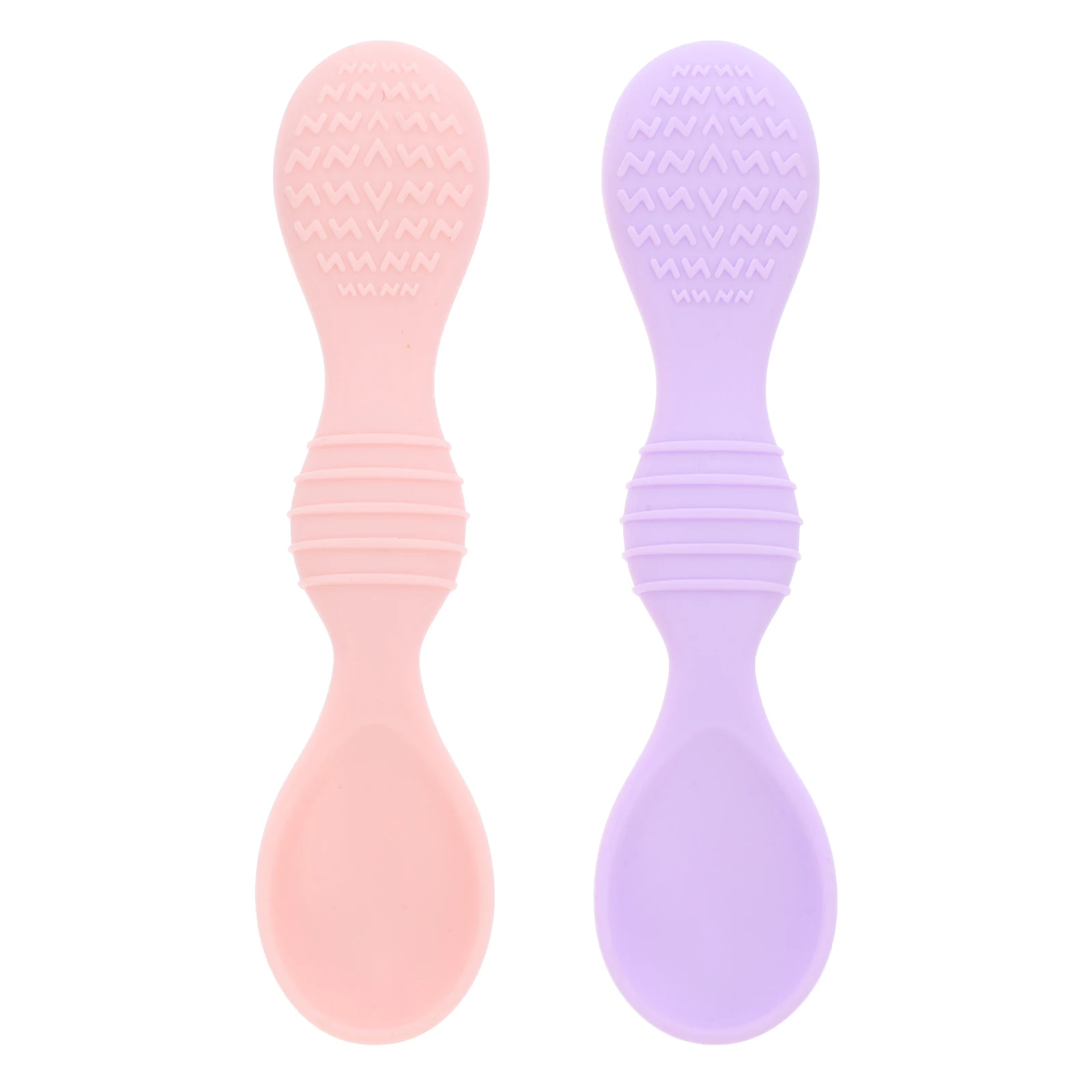

2pcs Silicone Spoons Feeding Training Learner Blue Grey Soft Tips Durable Toddler Utensils Toddler Utensils Infant Scoops