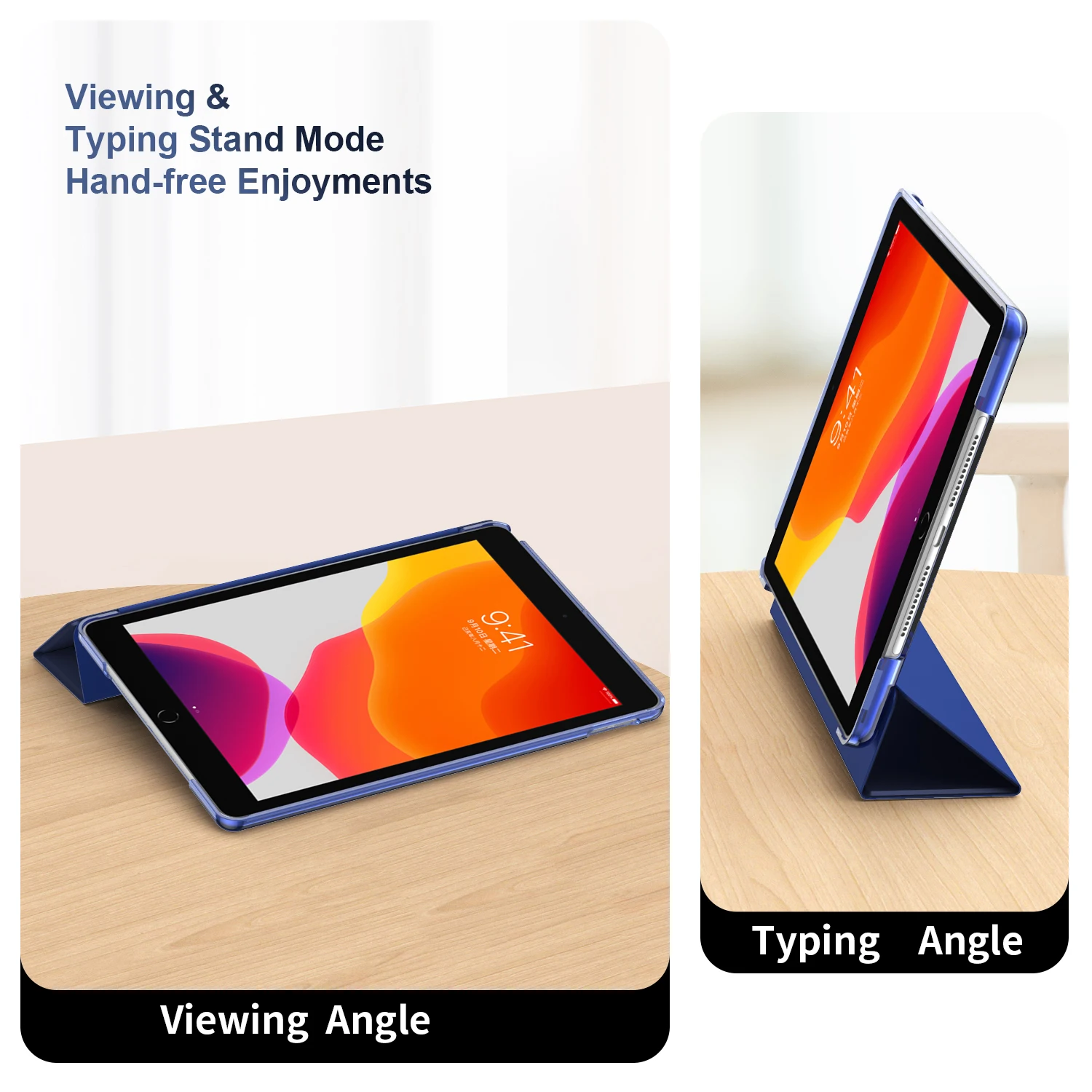 iPad 10.2インチケース iPad 第9世代 2021/ iPad 第8世代 2020/ iPad 第7世代 /Pro10.5インチ /Air 3ケース、スリムハードバックスマートカバー