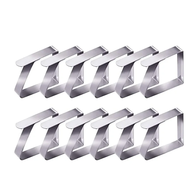 

6ps Tetou Stainless Steel Tablecloth Tables Cover Clip Holder Cloth Clamps Picnic Wedding Party Promenade Home Garden Supplies