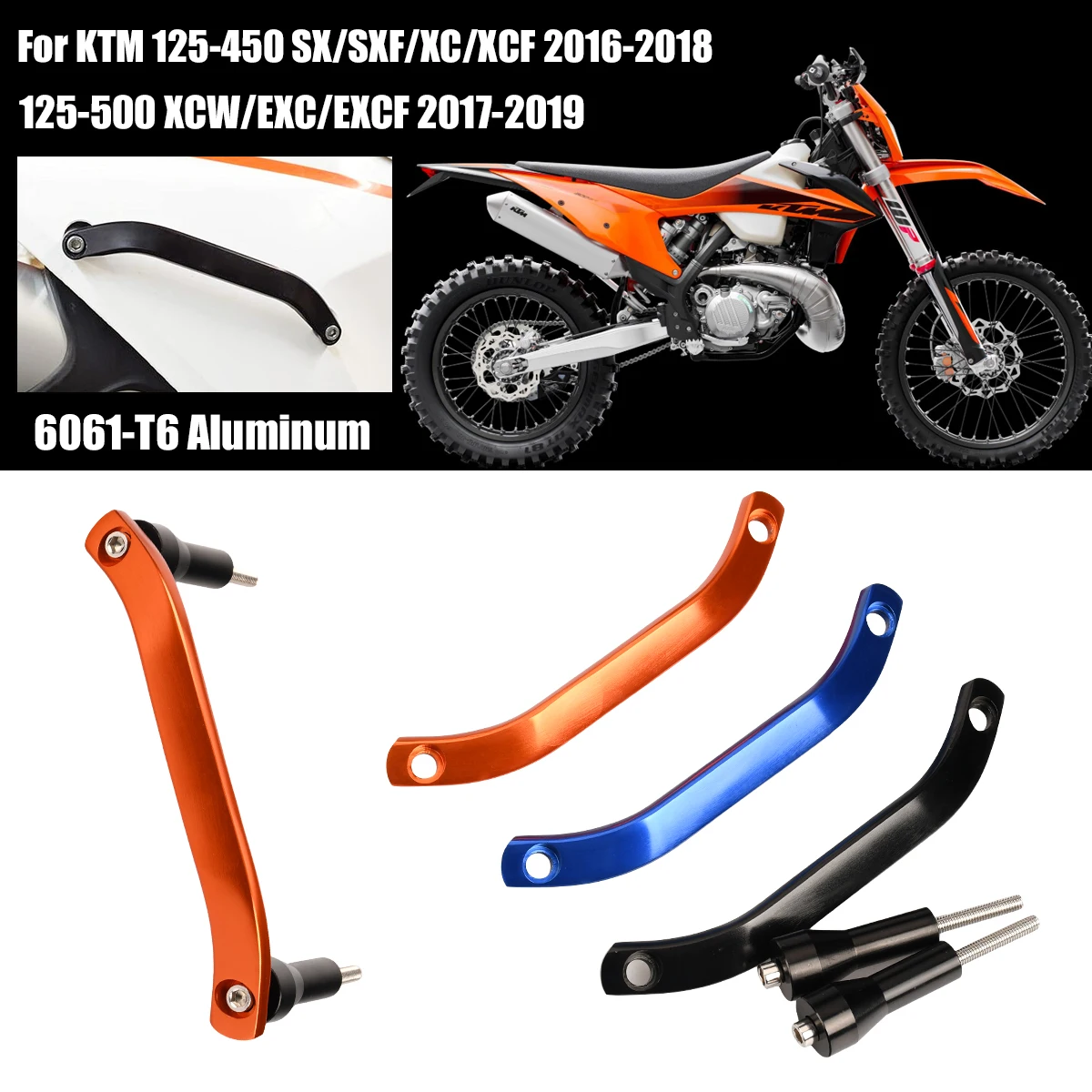 

Motorcycle Accessory CNC Passenger Grab Handle Bar Rear Rail For EXC EXCF KTM SX SXF XC XCF XCW XCFW SMR 125-500 2011-2016