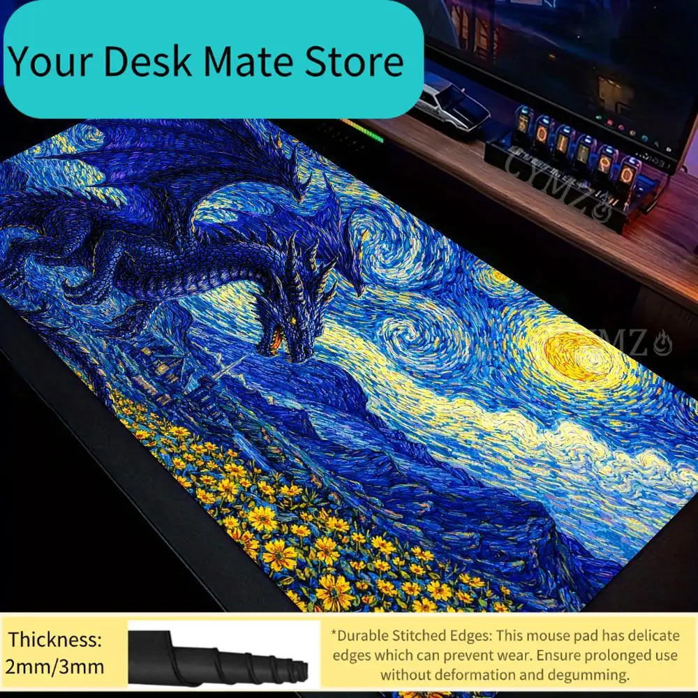 

C0CS74 Series Large Extended Gaming Office Mouse Pad Stitched Edge Non-Slip Rubber Base Waterproof Wear-Resistant Smooth Surface