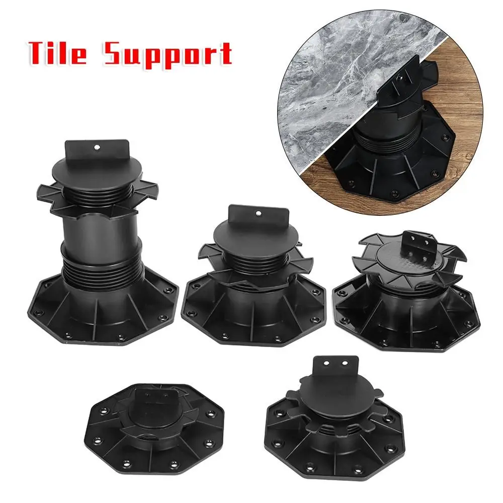 1PC Black Polypropylene Pedestal Bearing Weatherproof Slab Bearing Height-adjustable Terrace Bearing Easy to Use Decking Boards