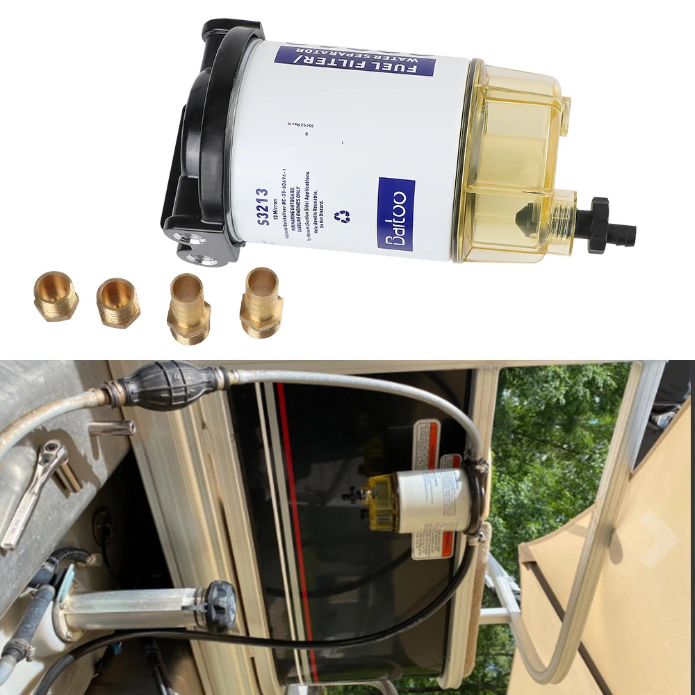 

Масляный фильтр для подвесной лодки 3/8-18 NPT 11/16-16, адаптер водоотделителя, подходит для бензинового морского грузовика S3213, автомобильный топливный фильтр