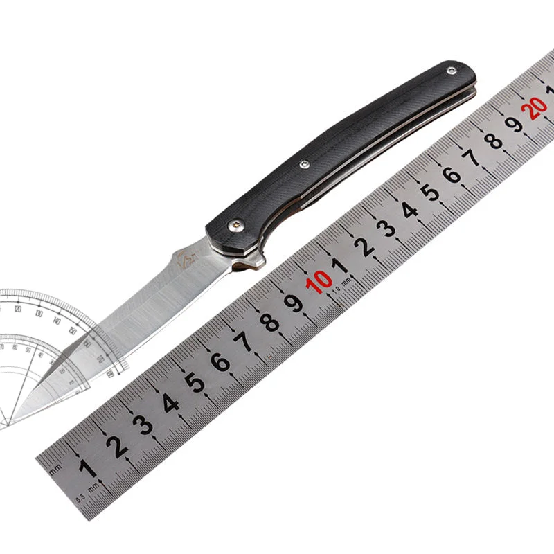 فائدة زعنفة التخييم في الهواء الطلق سكين للفرد D2 الصلب قطرة نقطة شفرة G10 مقبض البرية بقاء الصيد سكّين متعدّد الاستخدامات #6