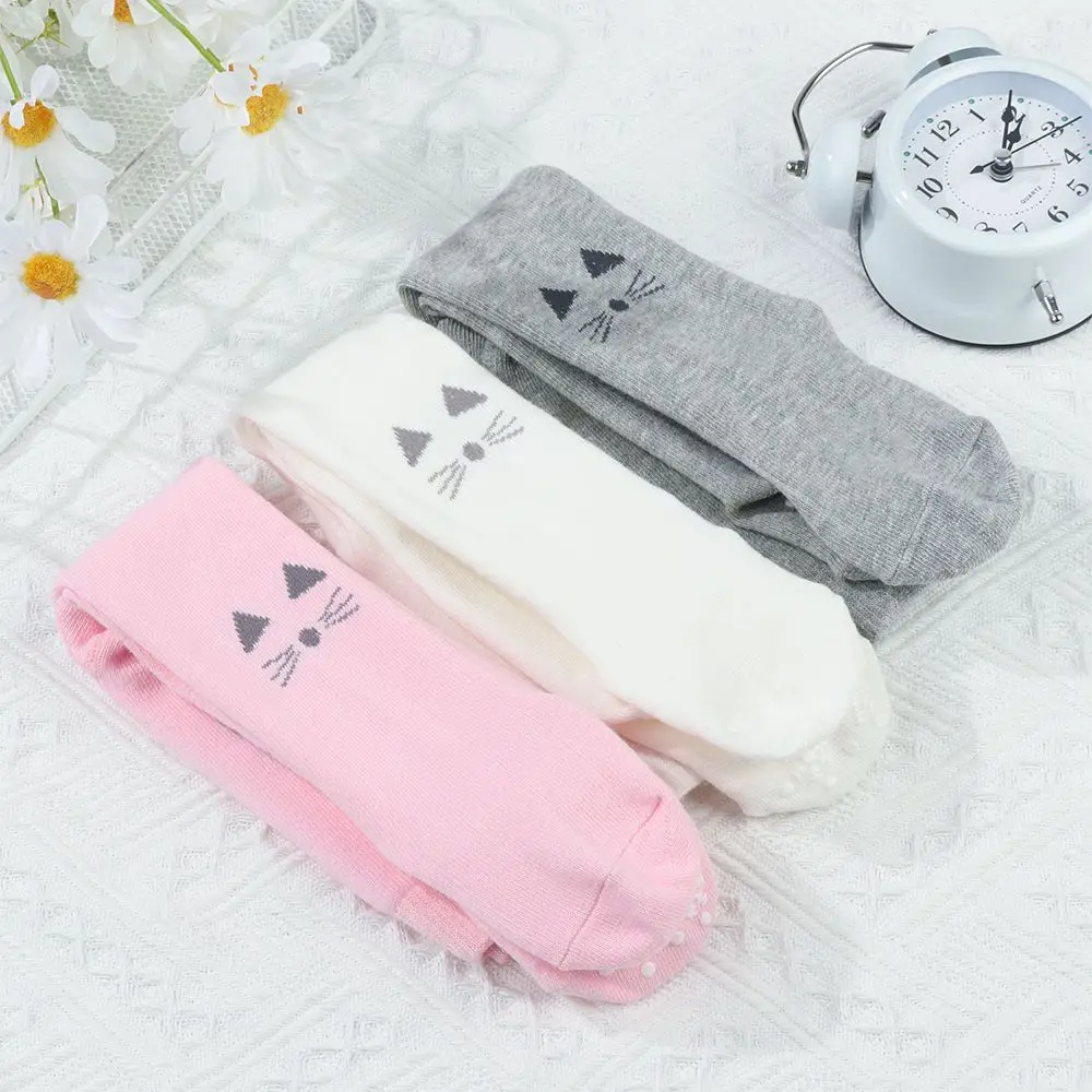 Cute Pure Cotton Autumn And Winter Keep Warm Cat Leggings Baby Socks Non-Slip Socks