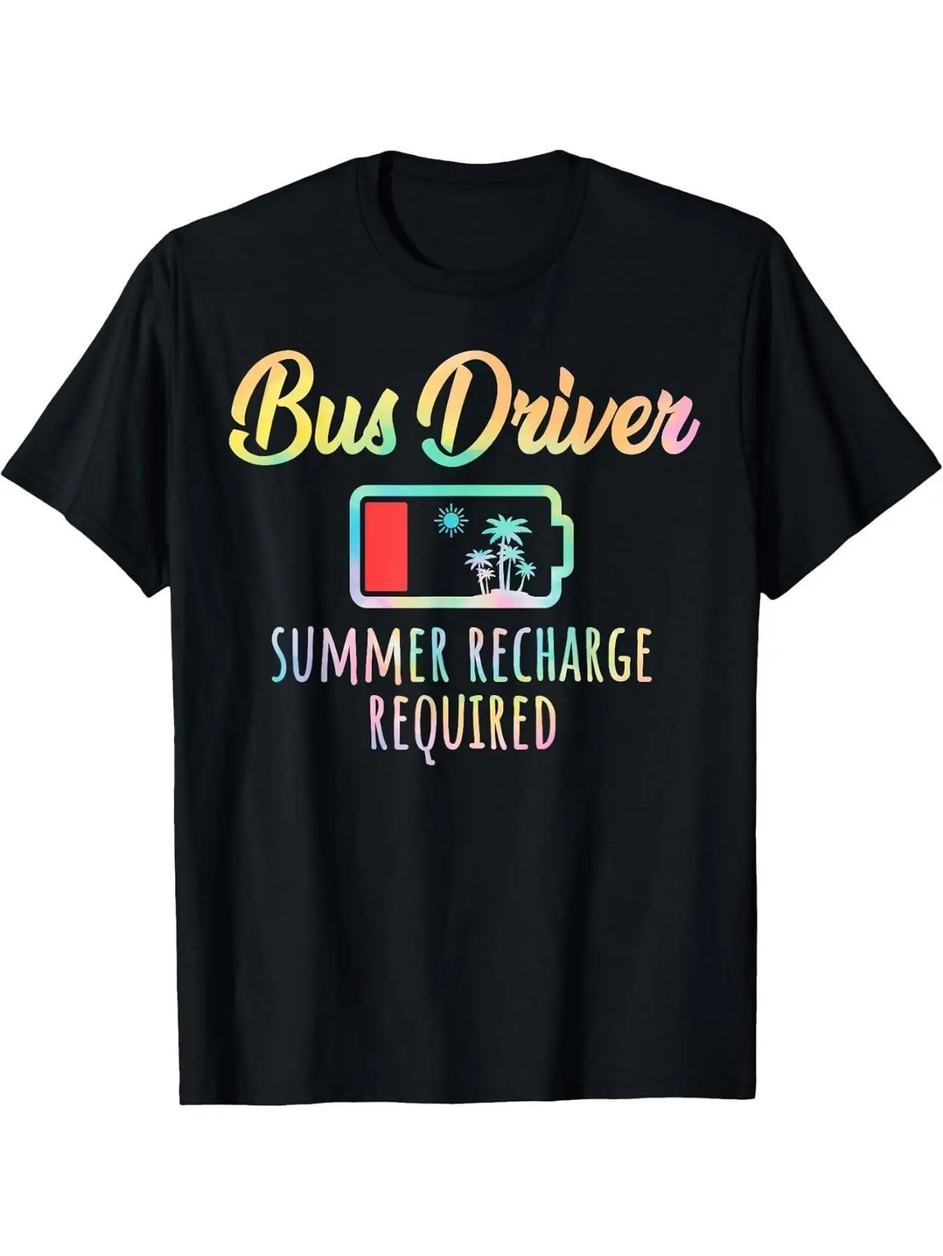

Забавная футболка Bus Driver Summer Recharge Last Day Of School Bus S-3XL — СДЕЛАНО В США, хлопковые рубашки с принтом