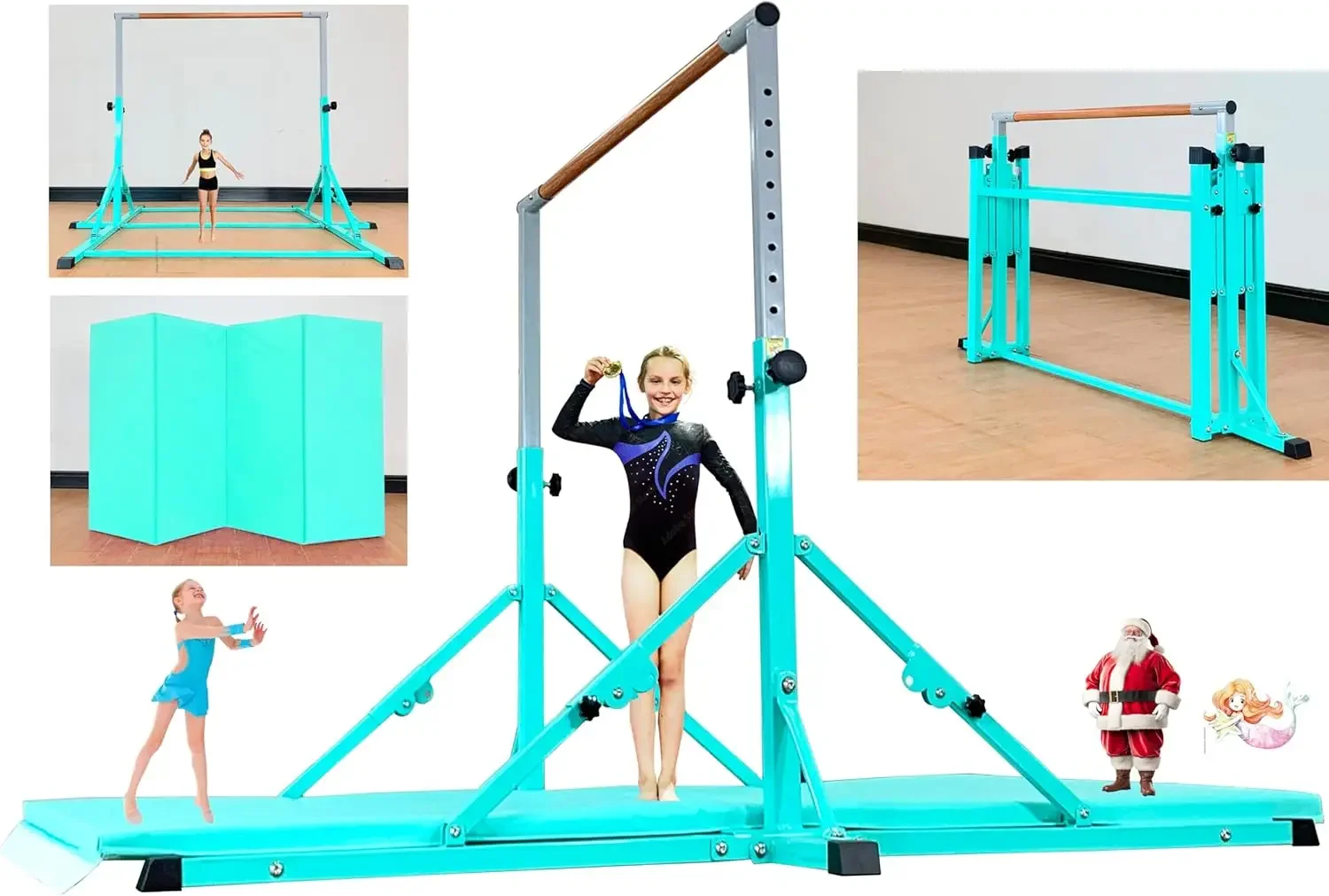 Bar For Kids and Teenage Ages 3-25, 5 FT / 6 FT Base Length Height, Gymnastic Kip Bar Horizontal Bar