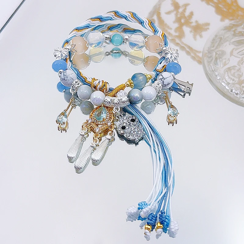 أنيمي الهوية الخامس إيلي كلارك سمة الانطباع الرياح تأثيري الكرتون لطيف حزام اليد سوار سلسلة اليد جمع هدية مزخرفة