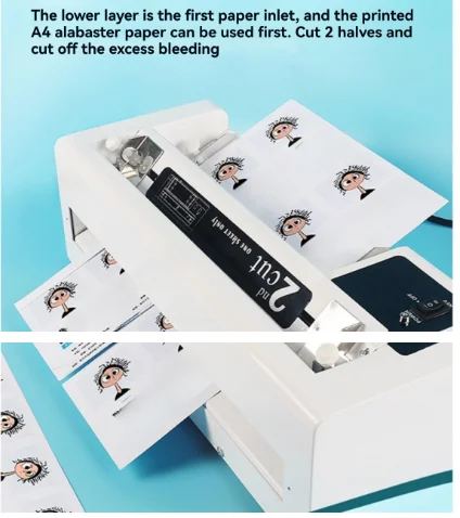 A4 Size Electric Fine-tuning Sticker Office Work Permit Cutter Automatic Paper 90x54mm Business Card Cutting Machine