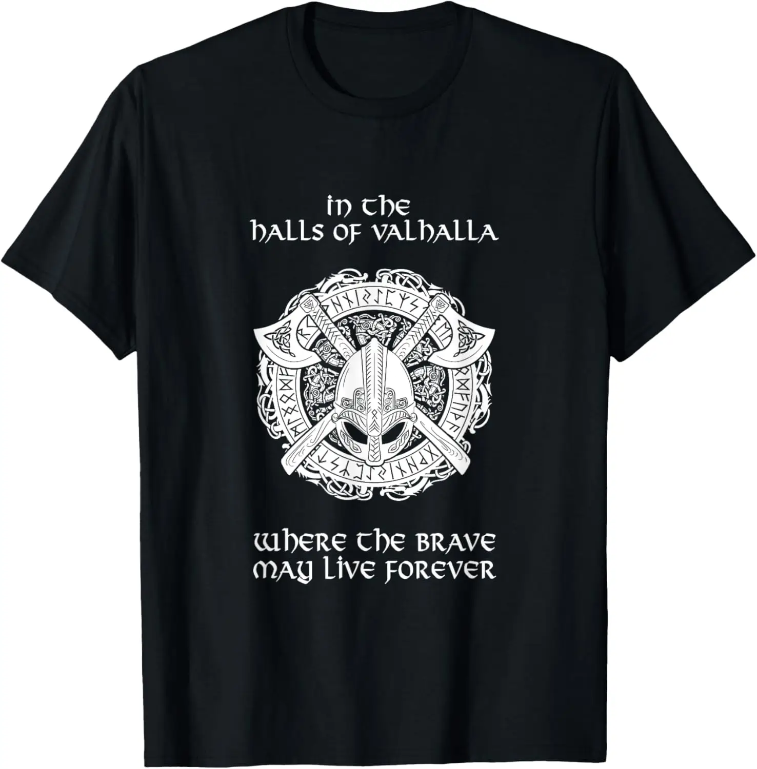 Nordic Warrior Prayer - Halls of Valhalla T-Shirt 100% Cotton O-Neck Short Sleeve Summer Casual Mens T-shirt Streetwear
