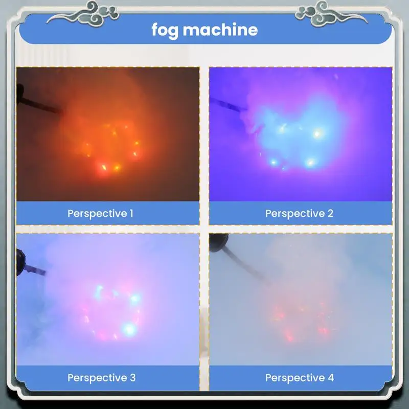 Generador de niebla duradero para Halloween, nebulizador, fuente, nebulizador, agua, estanque de jardín, nebulizadores con 12 destellos de luz LED