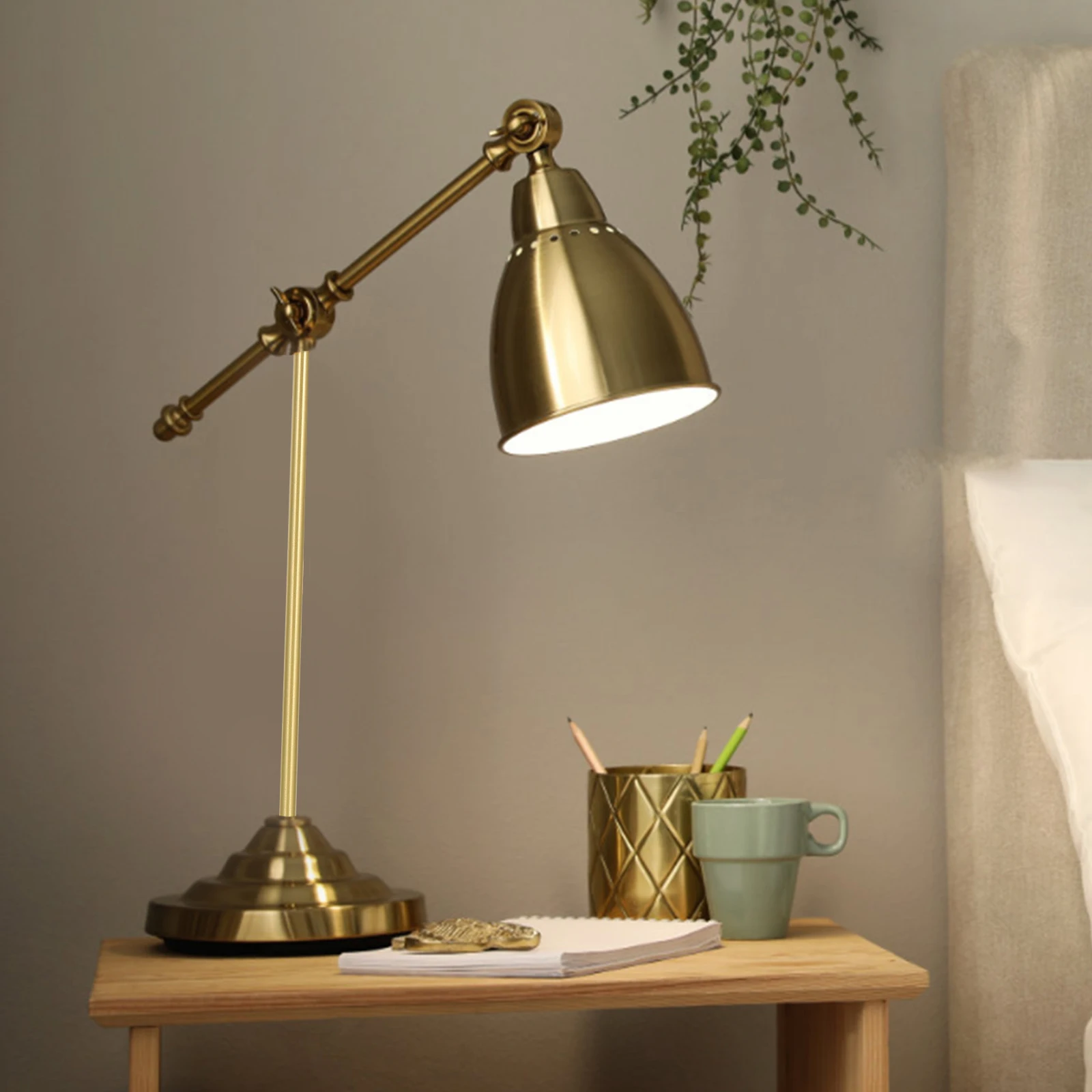 

1pcs Polished Brass Threaded Pipe 300Mm M10 Lamp Fixture Rod Durable Connector Diy Lighting Hollow Design Cable Management Brass