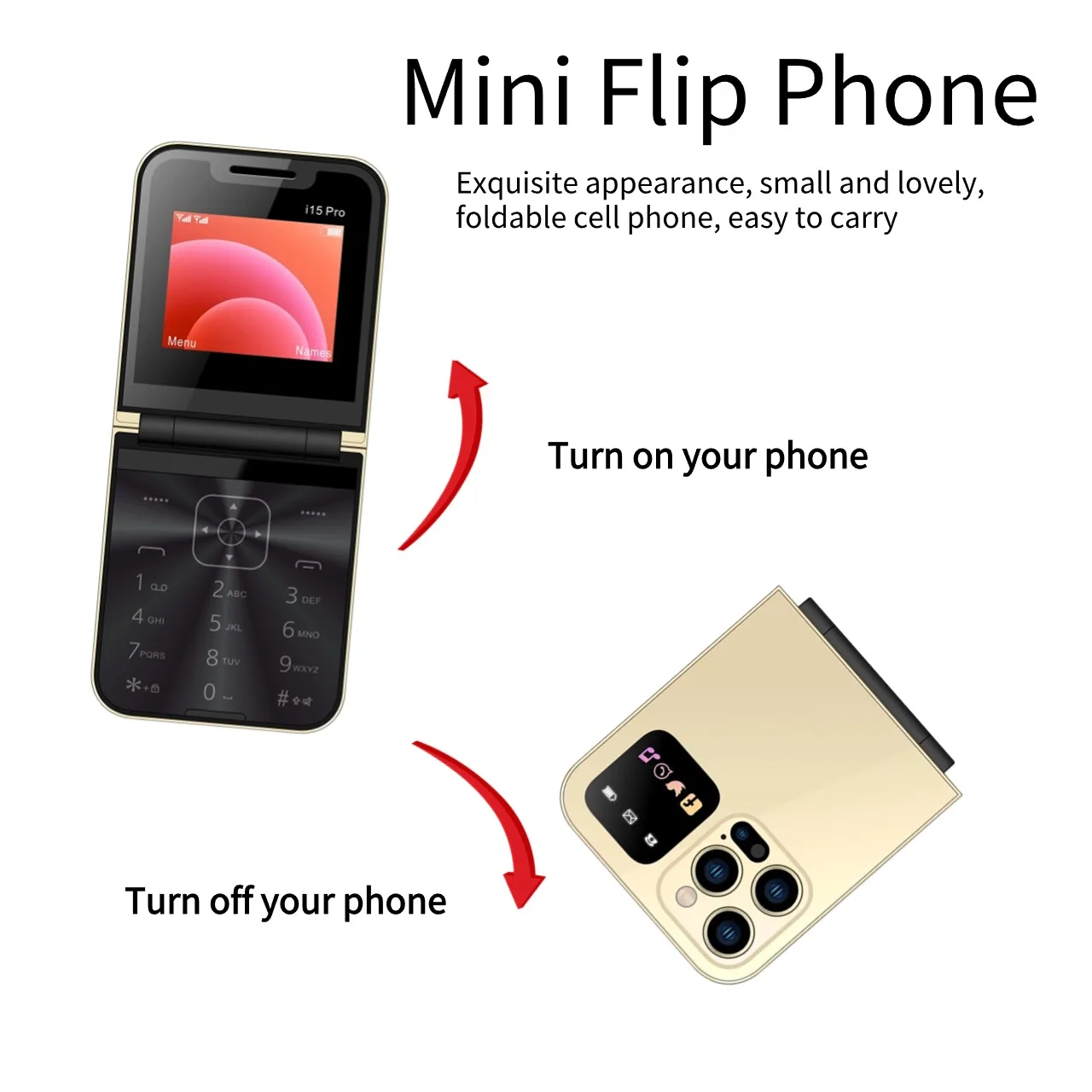 Unlocked Flip Lady Senior Mobile Phone Dual Sim Clamshell Slim Size Speed Dial Torch Magic Voice Blacklist Push Button Phone