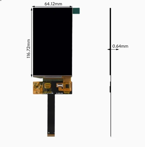 4.97-inch AMOLED color LCD screen 720 * 1280 with built-in touch cable MIPI interface