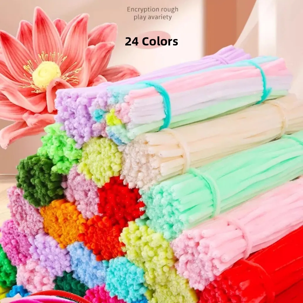 Macaron Flower Bouquet Material Twist Sticks Handmade Plush Sunflower Assembly Kindergarten Educational Intelligence Development