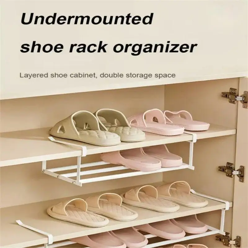 Multi-functional tiered partition shoe rack Stainless Steel Multifunctional Clip-on Shoe Rack Layered Shoe Hanger