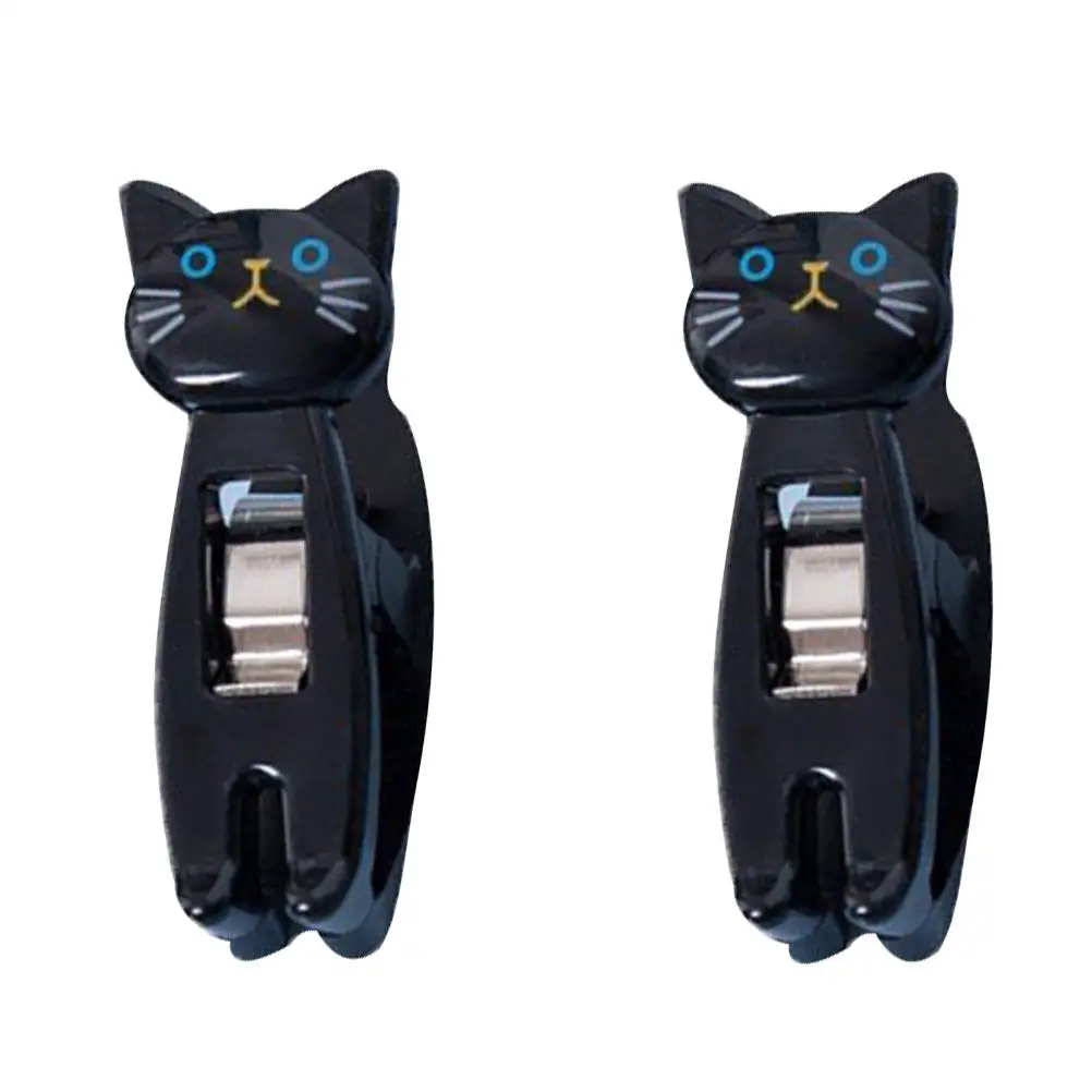 2Pcs Food Bag Clip Cartoon Cat Shape Strong Seal Chip Bag Clamp Snack Pouch Storage Easy Carry Cartoon Cat Clip