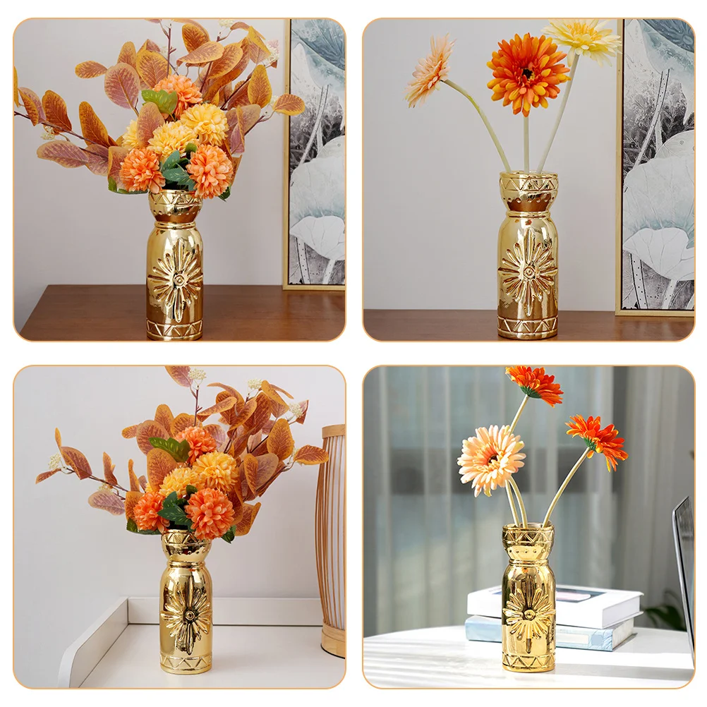 

Ceramic Flower Vase Decorative Craft Elegant European Style Desktop Vase for Home Office Table Centerpiece Modern Minimalist